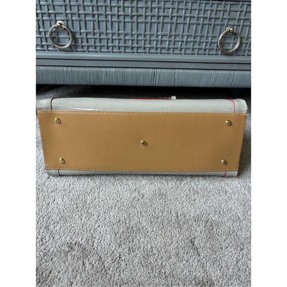 NEW ARCADIA off white/light gray patent Business Large Top Handles, $450 - Picture 11 of 12